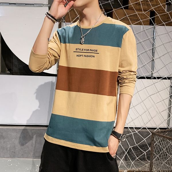 men's new spring t-shirt autumn round collar striped student t-shirt korean casual fast fashion youth handsome nspjc, Blue
men's new spring t-shirt autumn round collar striped student t-shirt korean casual fast fashion youth handsome nspjc, Blue