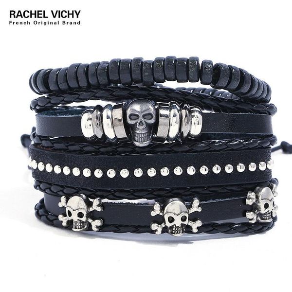 charm bracelets cool black vintage multilayer pu leather for male beads braclet skull braslet men pulseras hombre tz133, Golden;silver
charm bracelets cool black vintage multilayer pu leather for male beads braclet skull braslet men pulseras hombre tz133, Golden;silver