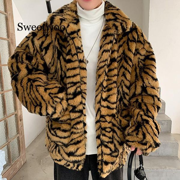 men's fur & faux brown men tiger pattern fleece fluffy coat jacket jumper outwear oversized warm jackets man grain imitate, Black
men's fur & faux brown men tiger pattern fleece fluffy coat jacket jumper outwear oversized warm jackets man grain imitate, Black