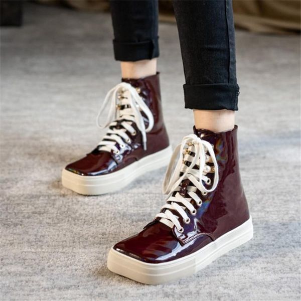 boots pxelena designer pearl ankle women 2021 autumn spring lace up patent leather casual comfort flat square toe shoes 39, Black
boots pxelena designer pearl ankle women 2021 autumn spring lace up patent leather casual comfort flat square toe shoes 39, Black