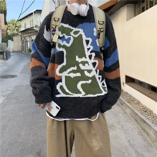 2021 new new around neck of the cartoon small dinosaur male tendency wild street wide knitted sweater si3h, White;black
2021 new new around neck of the cartoon small dinosaur male tendency wild street wide knitted sweater si3h, White;black