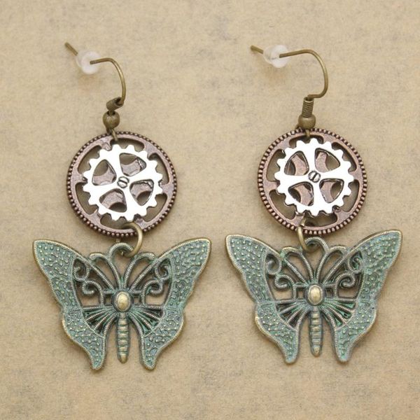 retro gold patina butterfly watch clock gear lolita steampunk drop dangle earrings women oorbellen jewelry orecchini, Silver
retro gold patina butterfly watch clock gear lolita steampunk drop dangle earrings women oorbellen jewelry orecchini, Silver