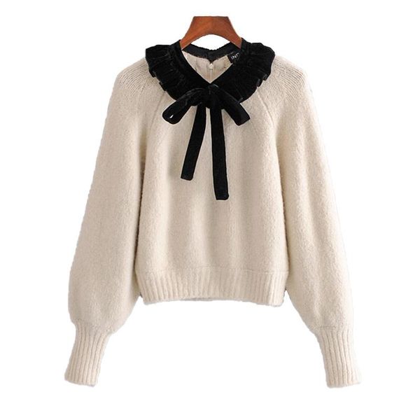 women's sweaters zoepo o neck women fashion velvet bow sweater elegant sweet lantern sleeve short wool female ladies, White;black
women's sweaters zoepo o neck women fashion velvet bow sweater elegant sweet lantern sleeve short wool female ladies, White;black