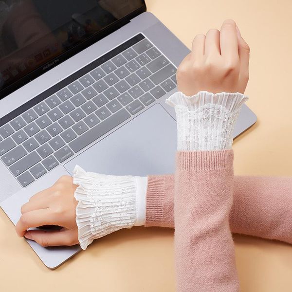 five fingers gloves 1 pair women fake flare sleeves girls pleated false cuffs solid color sweater wrist warmers horn clothing accessories, Blue;gray
five fingers gloves 1 pair women fake flare sleeves girls pleated false cuffs solid color sweater wrist warmers horn clothing accessories, Blue;gray