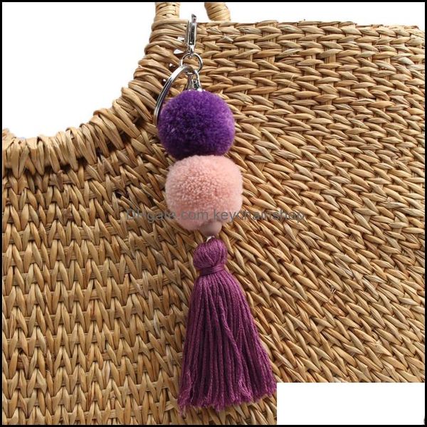 keychains fashion accessories 1pc design pompom balls long charm with colored tassel chain key chains for women men bohemian trinket keyring, Silver
keychains fashion accessories 1pc design pompom balls long charm with colored tassel chain key chains for women men bohemian trinket keyring, Silver