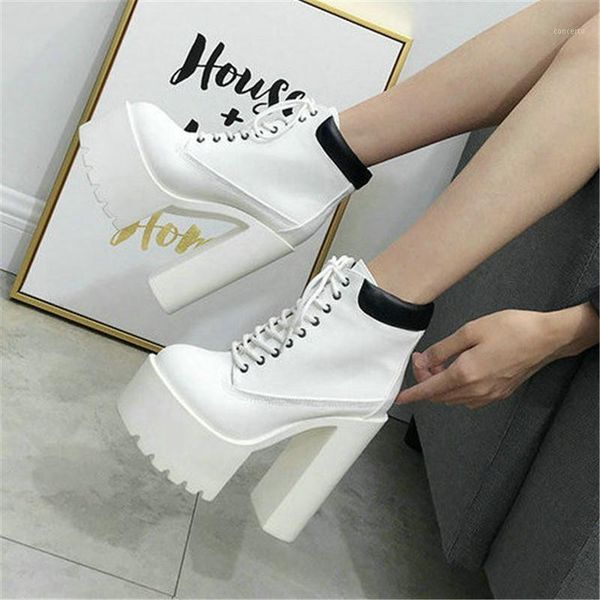2020 women lace-up ankle boots high heels shoes quality waterproof platform night club boots sapatos mulher1, Black
2020 women lace-up ankle boots high heels shoes quality waterproof platform night club boots sapatos mulher1, Black