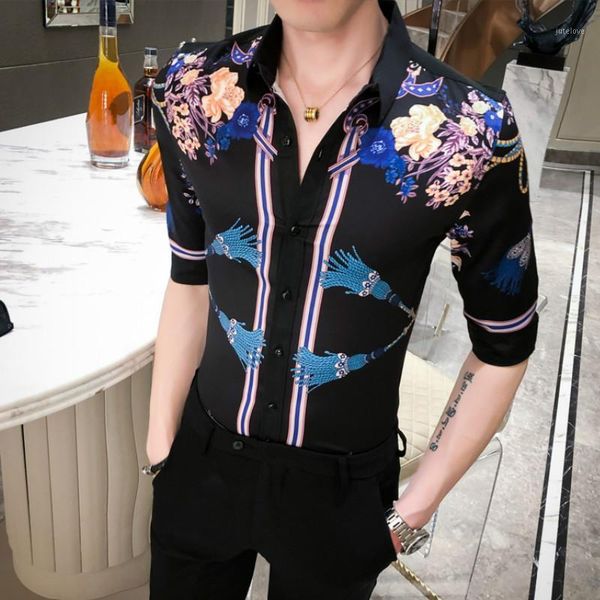 luxury print men shirt short sleeve streetwear casual slim fit shirts men dress blusa night club party clothes chemise homme1, White;black
luxury print men shirt short sleeve streetwear casual slim fit shirts men dress blusa night club party clothes chemise homme1, White;black