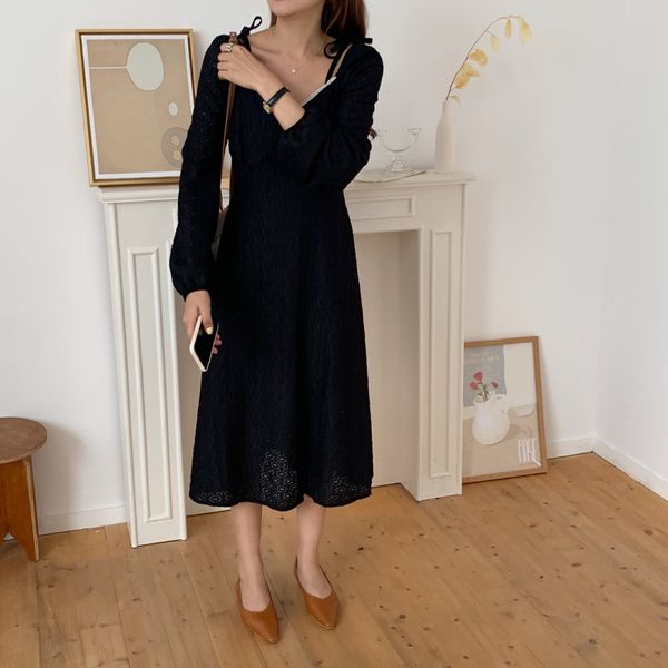 early autumn small fragrant wind bandage bow square collar waist show thinexposed clavicle careful machine long sleeve dress woman butterfly, Black;gray
early autumn small fragrant wind bandage bow square collar waist show thinexposed clavicle careful machine long sleeve dress woman butterfly, Black;gray