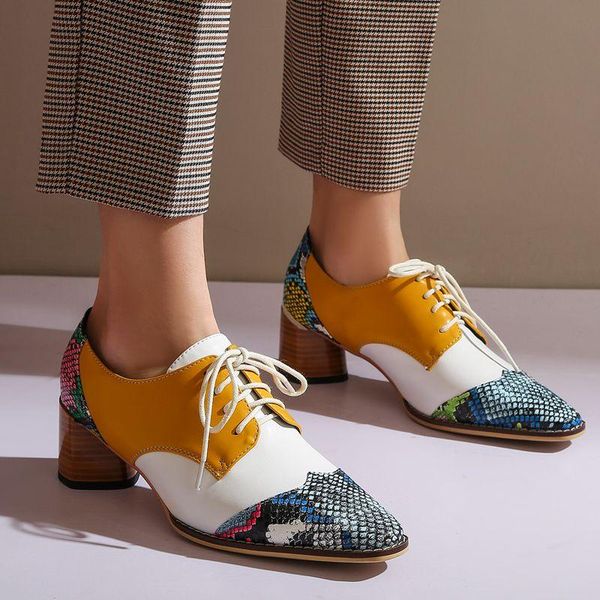 dress shoes coolulu 2021 women oxford snake print lace up pumps stacked mid heel square toe casual ladies size 34-43, Black
dress shoes coolulu 2021 women oxford snake print lace up pumps stacked mid heel square toe casual ladies size 34-43, Black