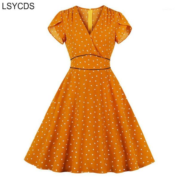 lsycds summer dress women clothes v neck 2020 orange high waist little heart print pocket side office lady elegant dresses1, Black;gray
lsycds summer dress women clothes v neck 2020 orange high waist little heart print pocket side office lady elegant dresses1, Black;gray