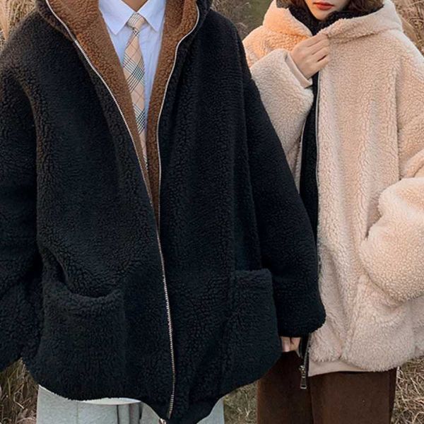 men's down & parkas winter fashion black hooded zipper warm lamb wool coat thickening couple loose casual jacket cotton
men's down & parkas winter fashion black hooded zipper warm lamb wool coat thickening couple loose casual jacket cotton