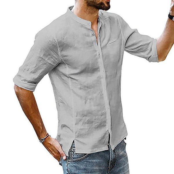 2020 new shirts men's casual loose half sleeve shirt male single-breasted solid blouse plus size stand neck, White;black
2020 new shirts men's casual loose half sleeve shirt male single-breasted solid blouse plus size stand neck, White;black