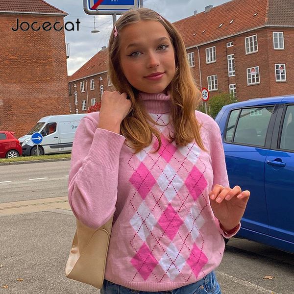 jocecat pink y2k aesthetic kawaii sweater women argyle pull plaid preppy style knitwear turtleneck long sleeve pullover jumpers h1211, White;black
jocecat pink y2k aesthetic kawaii sweater women argyle pull plaid preppy style knitwear turtleneck long sleeve pullover jumpers h1211, White;black