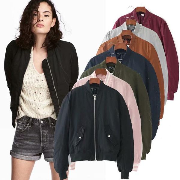 7 colors women baseball uniform jacket coat solid color women's pilot collar jacket 2020 femal autumn outerwear & coats, Black;brown
7 colors women baseball uniform jacket coat solid color women's pilot collar jacket 2020 femal autumn outerwear & coats, Black;brown