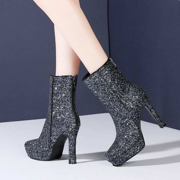 2020 winter and wedding shoes stage sequins fashion toe dwaterproof water high heels big size boots 34-40 yvrl, Black
2020 winter and wedding shoes stage sequins fashion toe dwaterproof water high heels big size boots 34-40 yvrl, Black