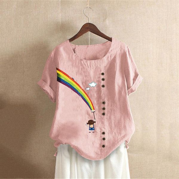 blouse women summer o-neck short sleeve floral print buttons cotton linen vintage plus size blusas mujer de moda 2021, White
blouse women summer o-neck short sleeve floral print buttons cotton linen vintage plus size blusas mujer de moda 2021, White