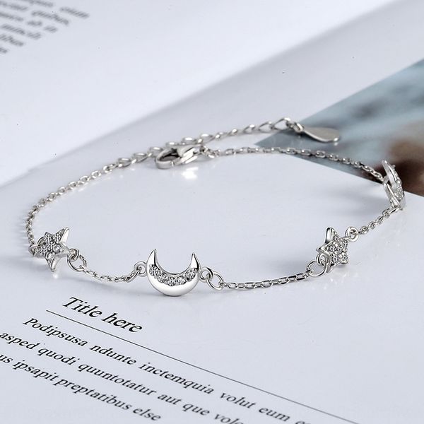 korean style s925 sterling silver flash diamond star national moon bracelet women's net red minority design sensational star bracelet h, Golden;silver
korean style s925 sterling silver flash diamond star national moon bracelet women's net red minority design sensational star bracelet h, Golden;silver