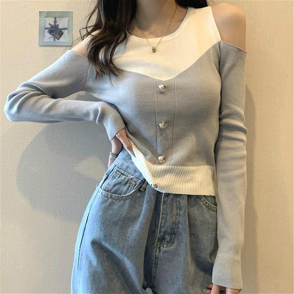 knitted sweater women o-neck casual hollow out pullover button chic elegant korea party 2021 autumn women's clothing, White;black
knitted sweater women o-neck casual hollow out pullover button chic elegant korea party 2021 autumn women's clothing, White;black