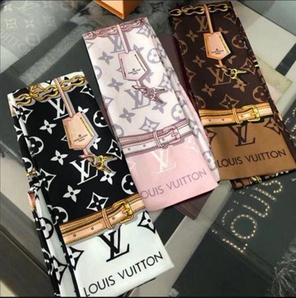 fashion big small silk scarf spring and autumn decoration hair belt joker tie bag handle ribbon scarf, Blue;gray 
fashion big small silk scarf spring and autumn decoration hair belt joker tie bag handle ribbon scarf, Blue;gray
