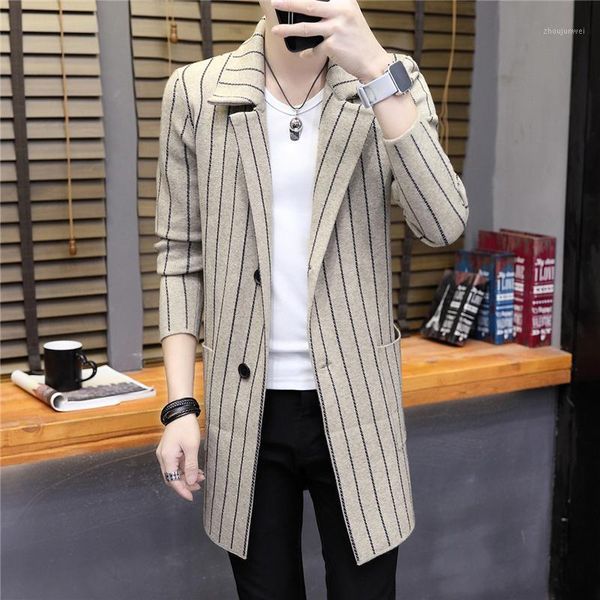 2019 spring autumn mens trench coat striped lapel single breasted coat long slim fit casual outwear clothing male coats d721, Tan;black
2019 spring autumn mens trench coat striped lapel single breasted coat long slim fit casual outwear clothing male coats d721, Tan;black