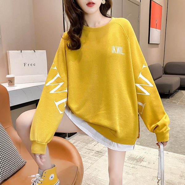 2020 new early autumn women's korean fake two piece fashion medium length printed sweater sweater zipper fashion large women's wea, Black
2020 new early autumn women's korean fake two piece fashion medium length printed sweater sweater zipper fashion large women's wea, Black