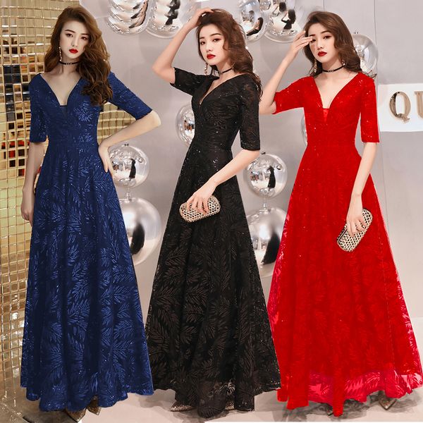 party night long dress with low-sleeve solid black jacquard women dressed in elegant embroidery 2021 summer q940, Black;gray
party night long dress with low-sleeve solid black jacquard women dressed in elegant embroidery 2021 summer q940, Black;gray