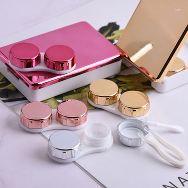 1 pc fashion plating mirror contact lens case myopia beauty care box simple solid color double storage box portable travel kit1, Silver
1 pc fashion plating mirror contact lens case myopia beauty care box simple solid color double storage box portable travel kit1, Silver