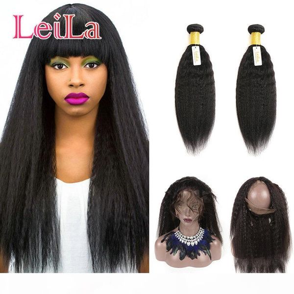 brazilian virgin hair 360 lace frontal with 2 bundles kinky straight 100% unprocessed human hair wefts with closure from leila, Black;brown
brazilian virgin hair 360 lace frontal with 2 bundles kinky straight 100% unprocessed human hair wefts with closure from leila, Black;brown