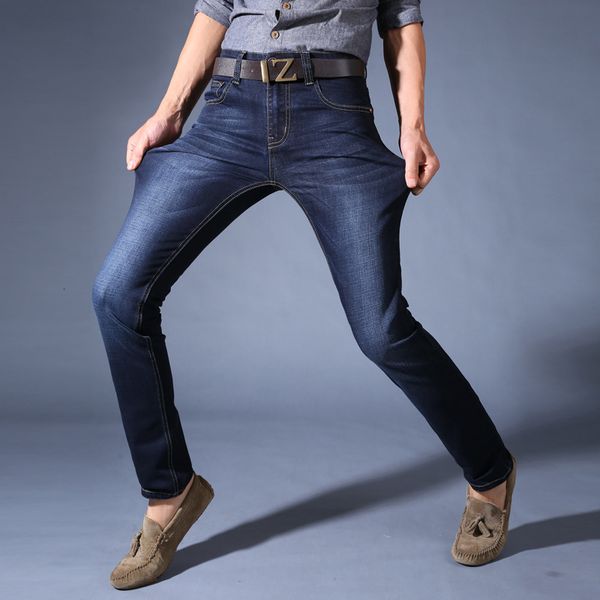spring super high stretch jeans youth leisure straight business men's slim loose large pants, Blue
spring super high stretch jeans youth leisure straight business men's slim loose large pants, Blue