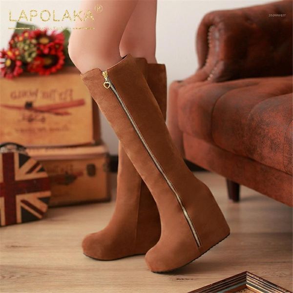 lapolaka brand new 2020 big size 43 zip up knee high boots female zip up concise wedge high heels platform shoes ladies boots1, Black
lapolaka brand new 2020 big size 43 zip up knee high boots female zip up concise wedge high heels platform shoes ladies boots1, Black
