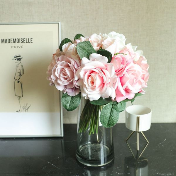 6heads artificial roses bouquet fake silk flower for home decoration wedding bouquet bride hand holding rose bunch floral wreath
6heads artificial roses bouquet fake silk flower for home decoration wedding bouquet bride hand holding rose bunch floral wreath