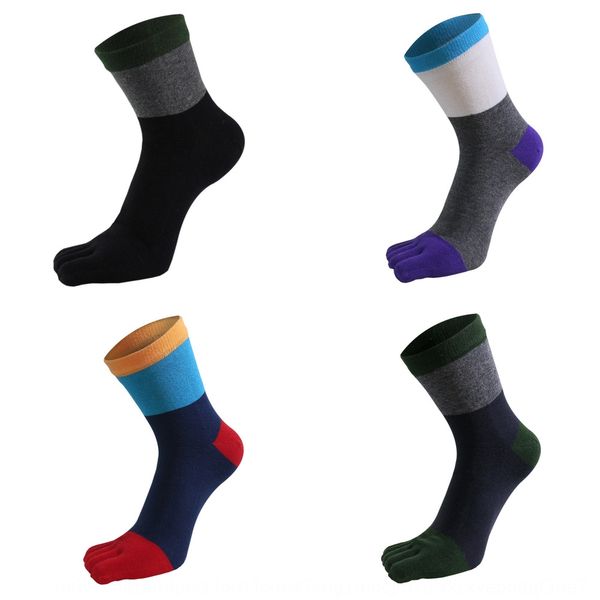 five finger comfortable tube cotton medium men's sports cotton replace men's medium tube socks five finger socks oyiiy, Black