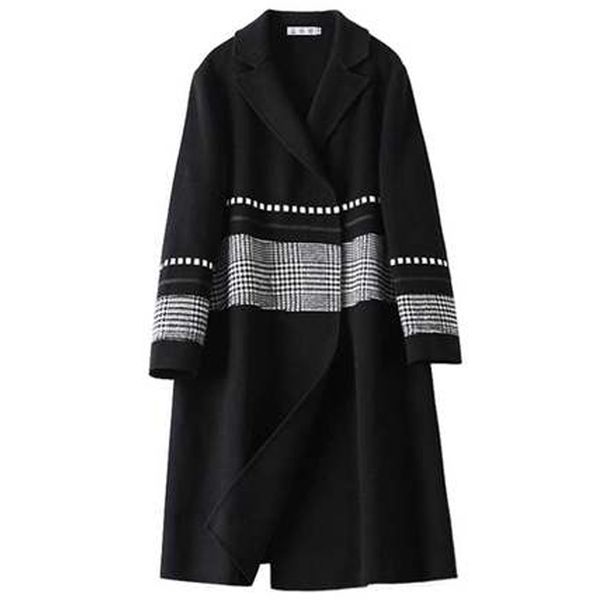 2020 autumn winter women's plaid female long fashion houndstooth plus size loose ladies woolen coats n595, Black
2020 autumn winter women's plaid female long fashion houndstooth plus size loose ladies woolen coats n595, Black