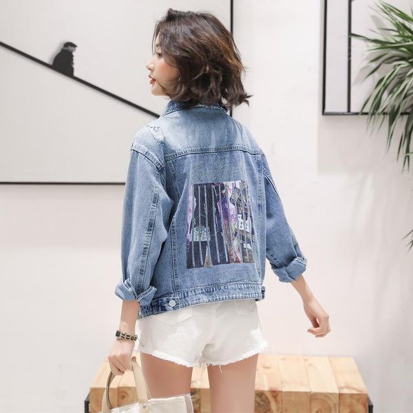 patch autumn women sequins 2020 designs short denim jacket female long sleeve cowboy jackets loose jean jacket plus size 3xl s1, Black;brown
patch autumn women sequins 2020 designs short denim jacket female long sleeve cowboy jackets loose jean jacket plus size 3xl s1, Black;brown