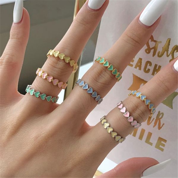 fashion fresh cute 925 sterling silver ring enamel candy color size 6-10 pink blue yellow green circle heart gold rings for women gift party, Golden;silver
fashion fresh cute 925 sterling silver ring enamel candy color size 6-10 pink blue yellow green circle heart gold rings for women gift party, Golden;silver