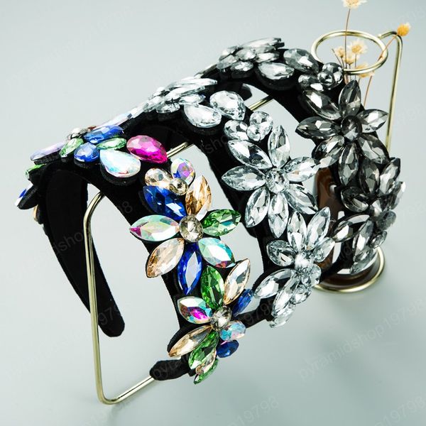 spring new multi color crystal flower headband exaggerated floral black velvey hairband girl party hair accessory, Slivery;white
spring new multi color crystal flower headband exaggerated floral black velvey hairband girl party hair accessory, Slivery;white