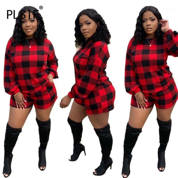 red grid long sleeve crop and short 2 pieces set high street chic lady fashion women tracksuits1, Gray
red grid long sleeve crop and short 2 pieces set high street chic lady fashion women tracksuits1, Gray