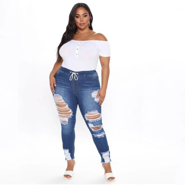 woman denim jeans ripped pants hole distressed bleach wash plus size 5xl female pencil jeans drawstring high waist stretch1, Blue
woman denim jeans ripped pants hole distressed bleach wash plus size 5xl female pencil jeans drawstring high waist stretch1, Blue