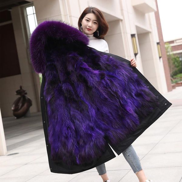 big raccoon fur collar winter parkas women overcomes the raccoon fur liner female mid-length coat, Black
big raccoon fur collar winter parkas women overcomes the raccoon fur liner female mid-length coat, Black
