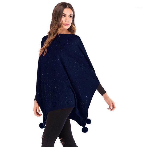 three quarter sleeve cloak shawl cropped sleeves with fur ball cape shawl diamond-encrusted knit batwing sleeve women sweater1, Black
three quarter sleeve cloak shawl cropped sleeves with fur ball cape shawl diamond-encrusted knit batwing sleeve women sweater1, Black