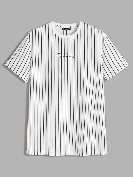 men letter graphic striped tee y8w4#, White;black