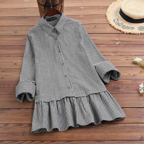 2020 zanzea elegant spring shirts women's check blouse casual long sleeve patchwork blusa female o neck button tunic plus size 71, White
2020 zanzea elegant spring shirts women's check blouse casual long sleeve patchwork blusa female o neck button tunic plus size 71, White