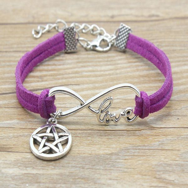 infinity love round pentagram charm suede leather adjustable bracelets women girl minimalist friends gift jewelry, Golden;silver
infinity love round pentagram charm suede leather adjustable bracelets women girl minimalist friends gift jewelry, Golden;silver