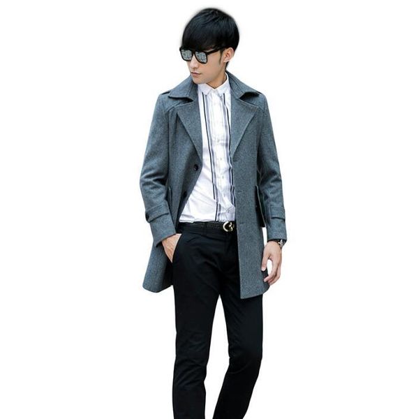 men's wool & blends grey casual woolen coat men blazer trench coats long sleeves overcoat mens cashmere casaco masculino inverno erkek, Black
men's wool & blends grey casual woolen coat men blazer trench coats long sleeves overcoat mens cashmere casaco masculino inverno erkek, Black