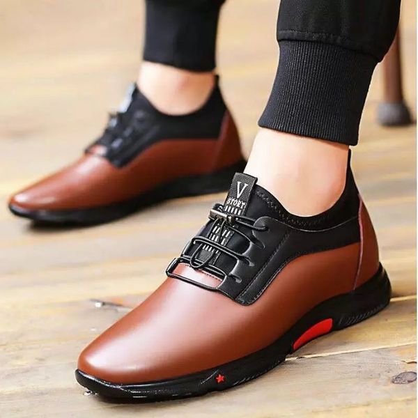 men's casual leather pu black spring male footwear loafers soft bottom lace up outdoor business sneakers shoes for men, Red;white
men's casual leather pu black spring male footwear loafers soft bottom lace up outdoor business sneakers shoes for men, Red;white