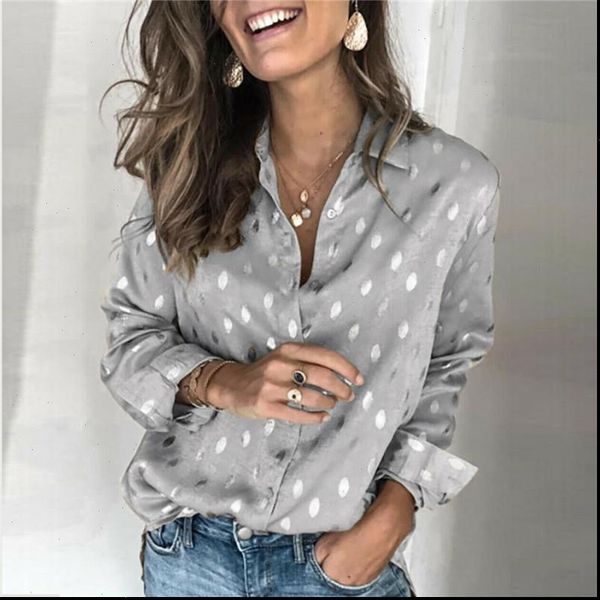 2021 spring summer women dots print blouse shirt female long sleeve casual turn down collar ol style women loose blouses, White
2021 spring summer women dots print blouse shirt female long sleeve casual turn down collar ol style women loose blouses, White