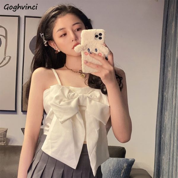 camis women summer female bow sleeveless all-match simple preppy korean style vintage elegant soft harajuku chic ins, White
camis women summer female bow sleeveless all-match simple preppy korean style vintage elegant soft harajuku chic ins, White