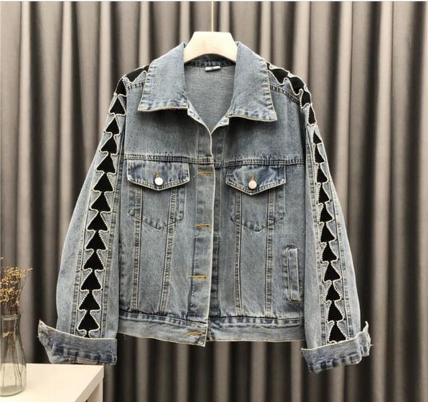 spring new korean loose coat heavy embroidery rhinestone women short denim jacket jean coat students chaqueta mujer, Black;brown
spring new korean loose coat heavy embroidery rhinestone women short denim jacket jean coat students chaqueta mujer, Black;brown