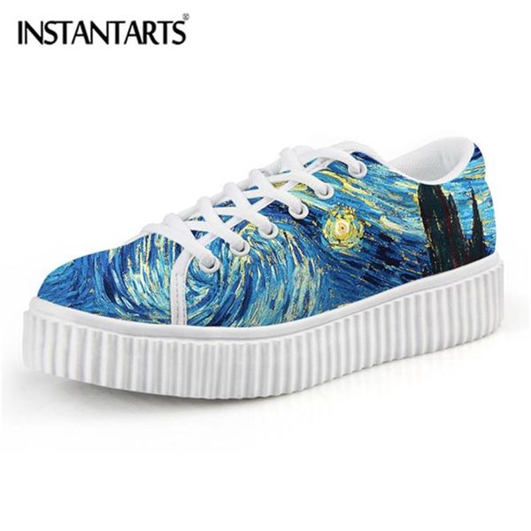 instantarts women's autumn casual flats stylish art design starry night printed creepers platform shoes lace up round toe shoes, Black
instantarts women's autumn casual flats stylish art design starry night printed creepers platform shoes lace up round toe shoes, Black