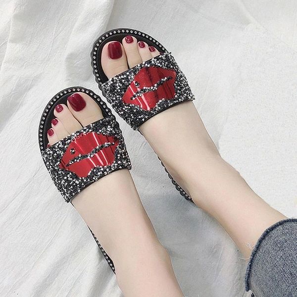 women summer slippers diamond slides casual flat sandals ladies lips flip flops beach sandals non-slip shoes femal plus size 41 #245a, Black
women summer slippers diamond slides casual flat sandals ladies lips flip flops beach sandals non-slip shoes femal plus size 41 #245a, Black